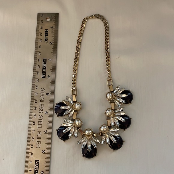 Estate jewelry rhinestone and pearl necklace - Picture 7 of 12